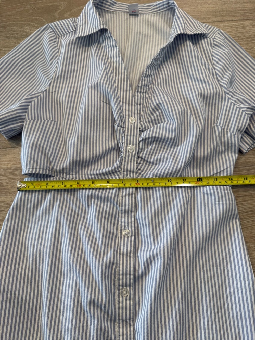 Old Navy Blue and White Striped Button-Front Midi Dress Small - Picture 6 of 6